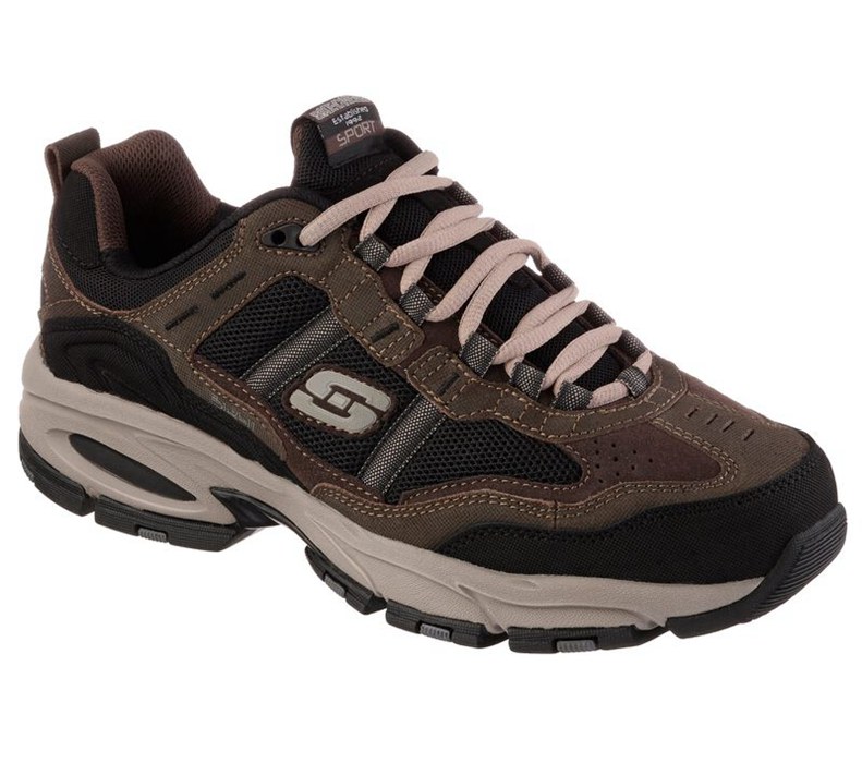 Skechers Herr Bruna/Svarta Sneakers - Vigor 2.0 - Trait - Sverige (WAPKB-2190)